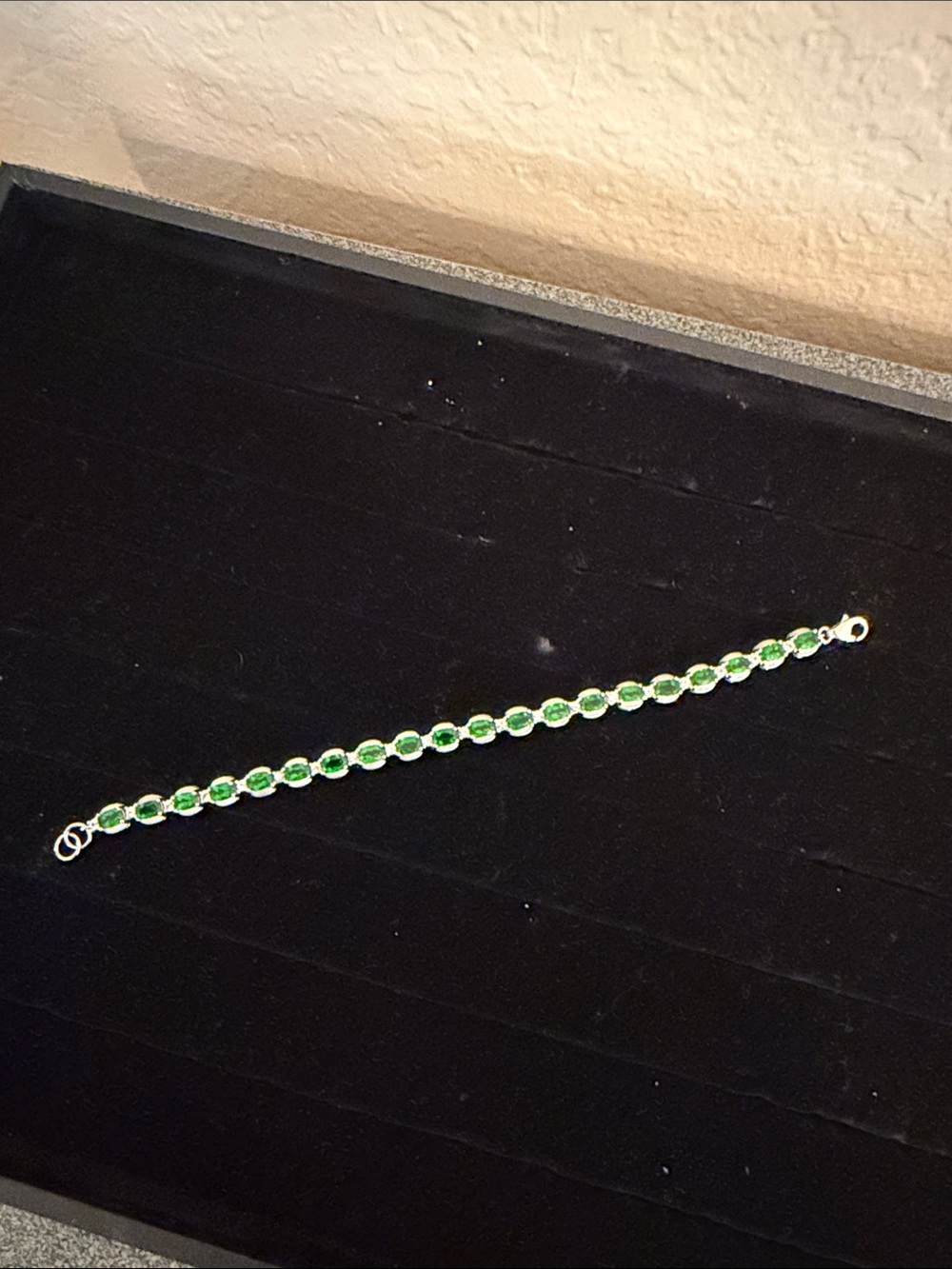925 silver Green Crystal Bracelet